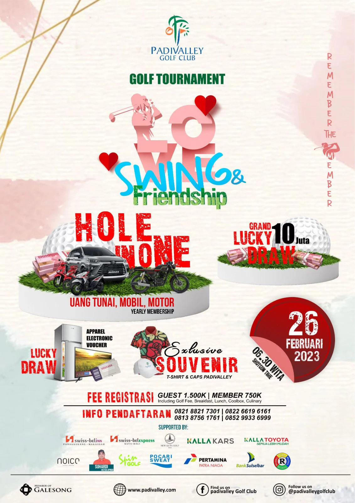 Flyer padivalley golf club turnament love swing and friendship