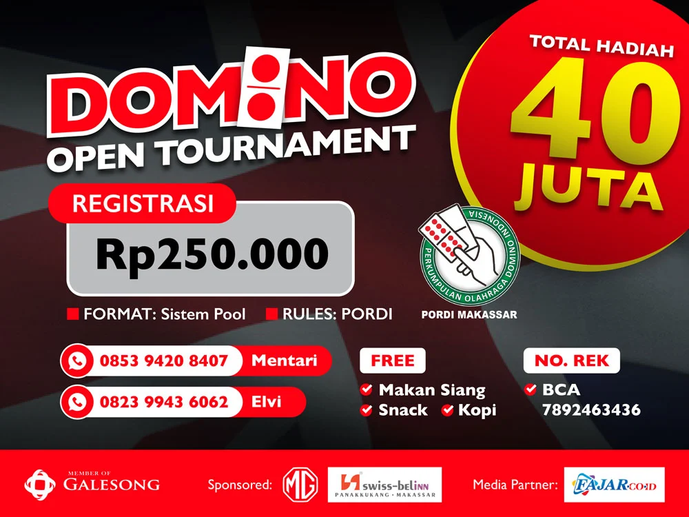 Domino Open Tournament PORDI Makassar kolaborasi dengan MG Pettarani